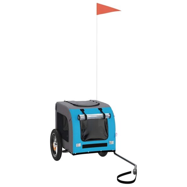 vidaXL Cyklovozík pre zvieratá, modro sivý, oxfordská látka, železo – Obrázok 2