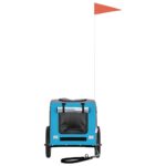 vidaXL Cyklovozík pre zvieratá, modro sivý, oxfordská látka, železo – Obrázok 4