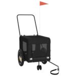 vidaXL Cyklovozík pre zvieratá, čierny, oxfordská látka, železo – Obrázok 4