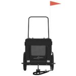 vidaXL Cyklovozík pre zvieratá, čierny, oxfordská látka, železo – Obrázok 5