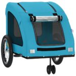 vidaXL Cyklovozík pre zvieratá, modrý, oxfordská látka, železo – Obrázok 5