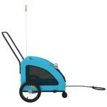vidaXL Cyklovozík pre zvieratá, modrý, oxfordská látka, železo – Obrázok 6