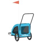 vidaXL Cyklovozík pre zvieratá, modrý, oxfordská látka, železo – Obrázok 8