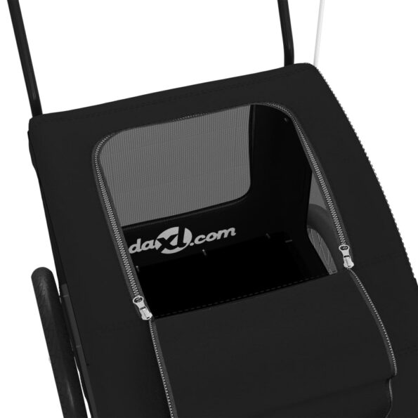 vidaXL Cyklovozík pre zvieratá, čierny, oxfordská látka, železo – Obrázok 10