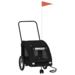 vidaXL Cyklovozík pre zvieratá, čierny, oxfordská látka, železo – Obrázok 2