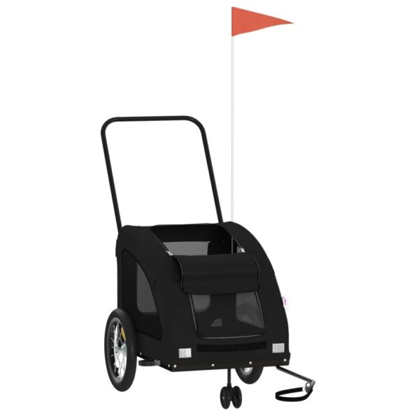 vidaXL Cyklovozík pre zvieratá, čierny, oxfordská látka, železo – Obrázok 3