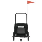 vidaXL Cyklovozík pre zvieratá, čierny, oxfordská látka, železo – Obrázok 4