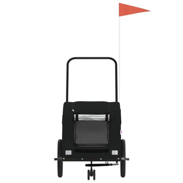 vidaXL Cyklovozík pre zvieratá, čierny, oxfordská látka, železo – Obrázok 4