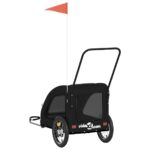 vidaXL Cyklovozík pre zvieratá, čierny, oxfordská látka, železo – Obrázok 8