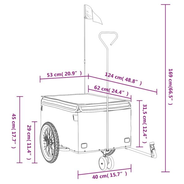 94096_12.jpg vidaXL Vozík za bicykel, čierno oranžový 30 kg, železo – Obrázok 12