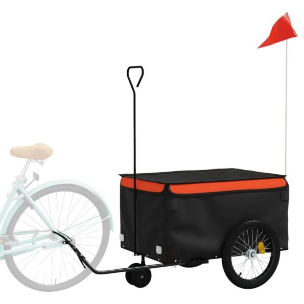 94096_3.jpg vidaXL Vozík za bicykel, čierno oranžový 30 kg, železo – Obrázok 3