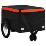 vidaXL Vozík za bicykel, čierno oranžový 30 kg, železo – Obrázok 4