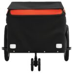 vidaXL Vozík za bicykel, čierno oranžový 30 kg, železo – Obrázok 6