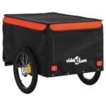 vidaXL Vozík za bicykel, čierno oranžový 30 kg, železo – Obrázok 8