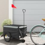 vidaXL Vozík za bicykel, čierno sivý 30 kg, železo