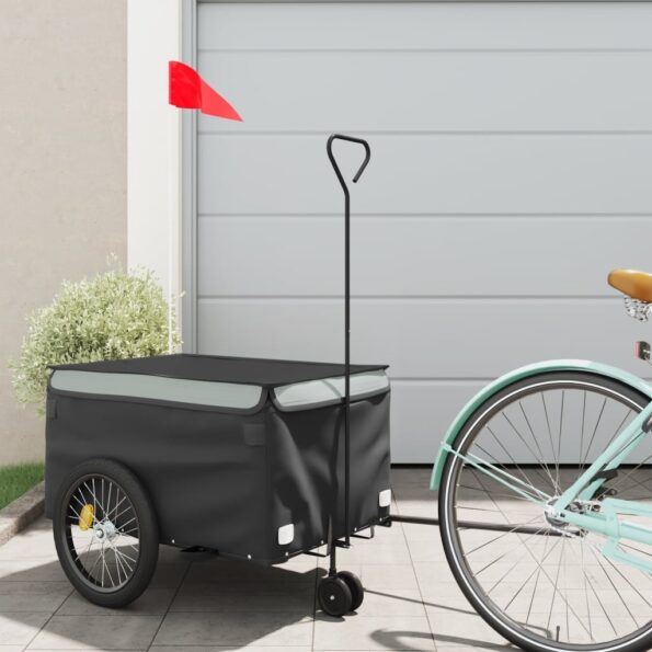 94098_1.jpg vidaXL Vozík za bicykel, čierno sivý 30 kg, železo – Obrázok 1