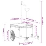 vidaXL Vozík za bicykel, čierno sivý 30 kg, železo – Obrázok 12