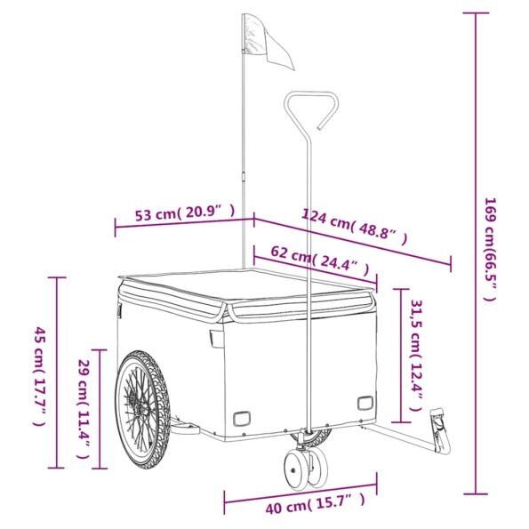 94098_12.jpg vidaXL Vozík za bicykel, čierno sivý 30 kg, železo – Obrázok 12