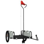 vidaXL Cyklovozík sivo-čierny oxfordská látka a železo – Obrázok 2