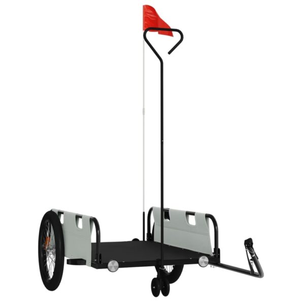 vidaXL Cyklovozík sivo-čierny oxfordská látka a železo – Obrázok 2