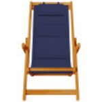 vidaXL Zložené plážové stoličky 2 ks Modré Teakové drevo a Textilén – Obrázok 6