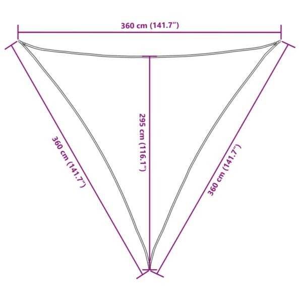 135611_10.jpg vidaXL Tieniaca plachta oxfordská látka trojuholníková 3,6x3,6x3,6m – Obrázok 10