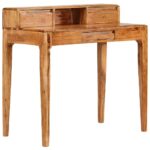 vidaXL Písací stôl so zásuvkami, masívne drevo 88x50x90 cm – Obrázok 12