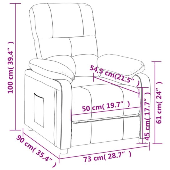 vidaXL Sklápacie kreslo tmavosivé látkové – Obrázok 10