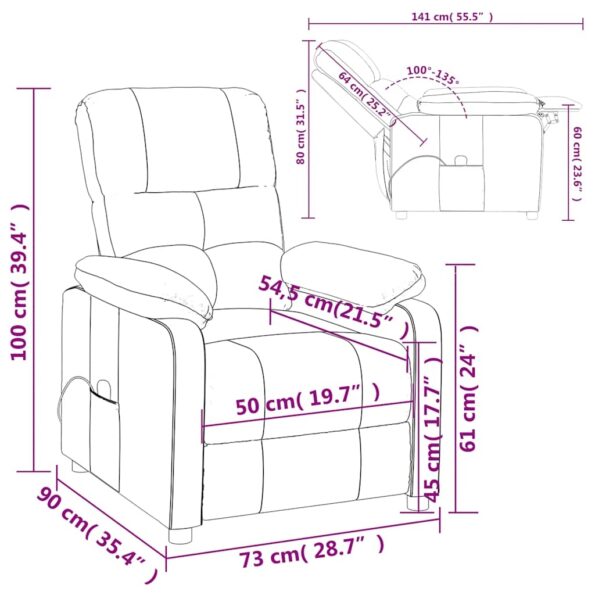 vidaXL Masážne kreslo, tmavosivé, látka – Obrázok 11
