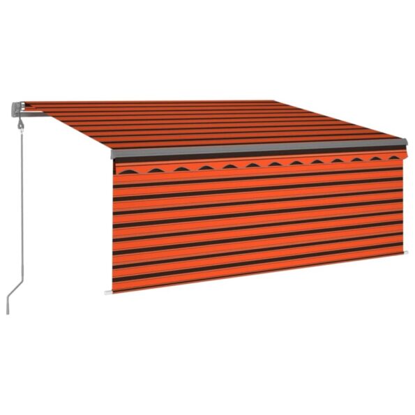 3069410_2.jpg vidaXL Automatická markíza s tienidlom 3,5x2,5m oranžovo-hnedá – Obrázok 2