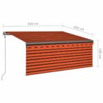 vidaXL Automatická markíza s tienidlom 3,5x2,5m oranžovo-hnedá – Obrázok 9