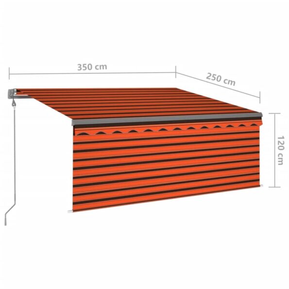 3069410_9.jpg vidaXL Automatická markíza s tienidlom 3,5x2,5m oranžovo-hnedá – Obrázok 9