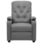 vidaXL Elektrické sklápacie kreslo sivé umelá koža – Obrázok 3