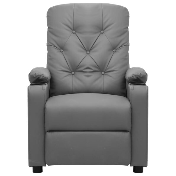 vidaXL Elektrické sklápacie kreslo sivé umelá koža – Obrázok 3