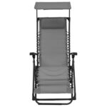 vidaXL Skladacia terasová stolička textilénová sivá – Obrázok 2