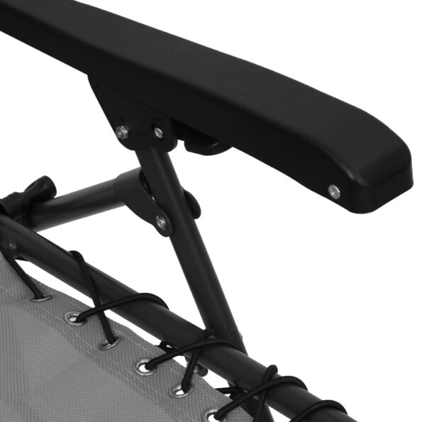 vidaXL Skladacia terasová stolička textilénová sivá – Obrázok 9