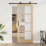 Posuvné dvere vidaXL s hardvérovým setom 'ORKDAL'83x211 cm, Interiérové dvere vidaXL s brutom 'ORKDAL'83x211x4 cm zo soľného dreva