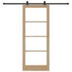 Posuvné dvere vidaXL s hardvérom "ORKDAL" 86x211 cm, Interiérové dvere vidaXL s presklením "ORKDAL" 86x211x4 cm z masívneho borového dreva – Obrázok 4