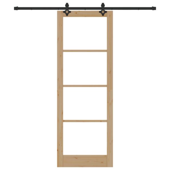 Posuvné dvere vidaXL s montážnym setom 83x232 cm Masívne drevo borovica, Interiérové dvere vidaXL so sklom 'ORKDAL'83x232x4 cm Masívne drevo borovica – Obrázok 4