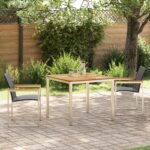 vidaXL 3-dielny záhradný jedálenský set z masívneho akáciového dreva – Obrázok 4