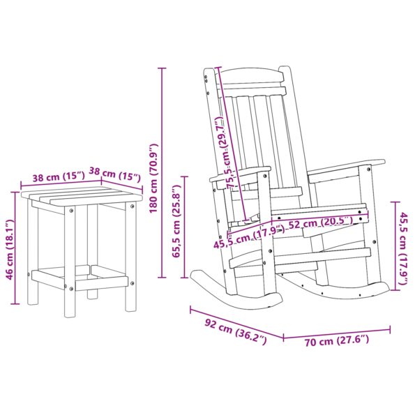 vidaXL 3-dielny záhradný lounge set Námornícka modrá HDPE – Obrázok 11