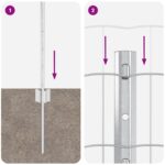 vidaXL Euro Oplotenie s 11 U stĺpmi Strieborné 0.6x50 m Oceľ – Obrázok 9