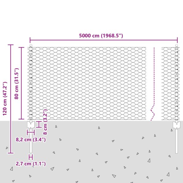 vidaXL Plotové stĺpiky 11 ks U-Channel Sivá 80 cm Oceľ – Obrázok 10