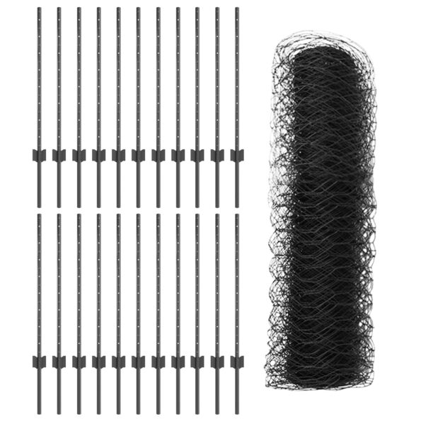 vidaXL Plotové stĺpiky 11 ks U-Channel Sivá 80 cm Oceľ – Obrázok 4