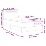 vidaXL Boxspring posteľ s matracom bielej farby 90x200 cm z umelej kože – Obrázok 12