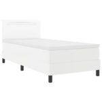 vidaXL Boxspring posteľ s matracom bielej farby 90x200 cm z umelej kože – Obrázok 2