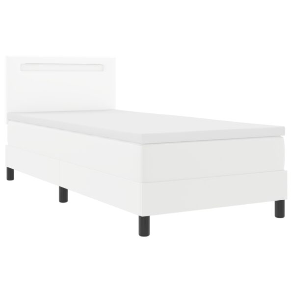 3339033_2.jpg vidaXL Boxspring posteľ s matracom bielej farby 90x200 cm z umelej kože – Obrázok 2