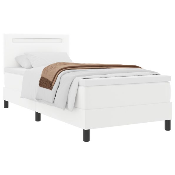 3339033_3.jpg vidaXL Boxspring posteľ s matracom bielej farby 90x200 cm z umelej kože – Obrázok 3