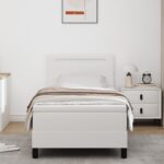 vidaXL Boxspring posteľ s matracom bielej farby 90x200 cm z umelej kože – Obrázok 5
