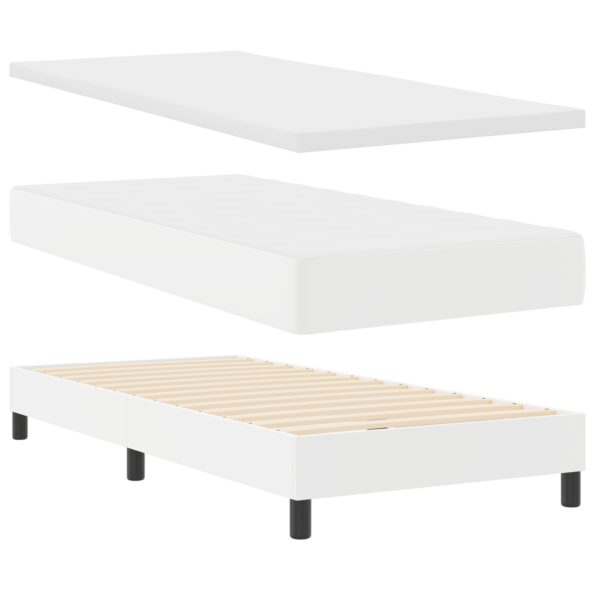 3339033_6.jpg vidaXL Boxspring posteľ s matracom bielej farby 90x200 cm z umelej kože – Obrázok 6